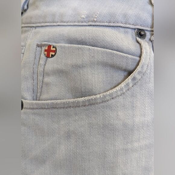 Hudson Raw Edge Hem Denim Mini Skirt  29 Coastal Cowgirl Rebel Punk Academia - Picture 6 of 12